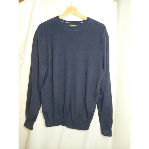 Eddie Bauer Men's Tall Blue Crew Neck Sweater, Size Large - Picture 1 of 7